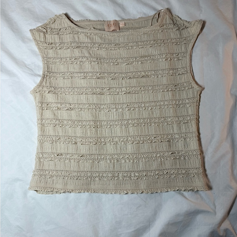 Women's Cream Textured Pants & Top Set - Picture 6 of 13